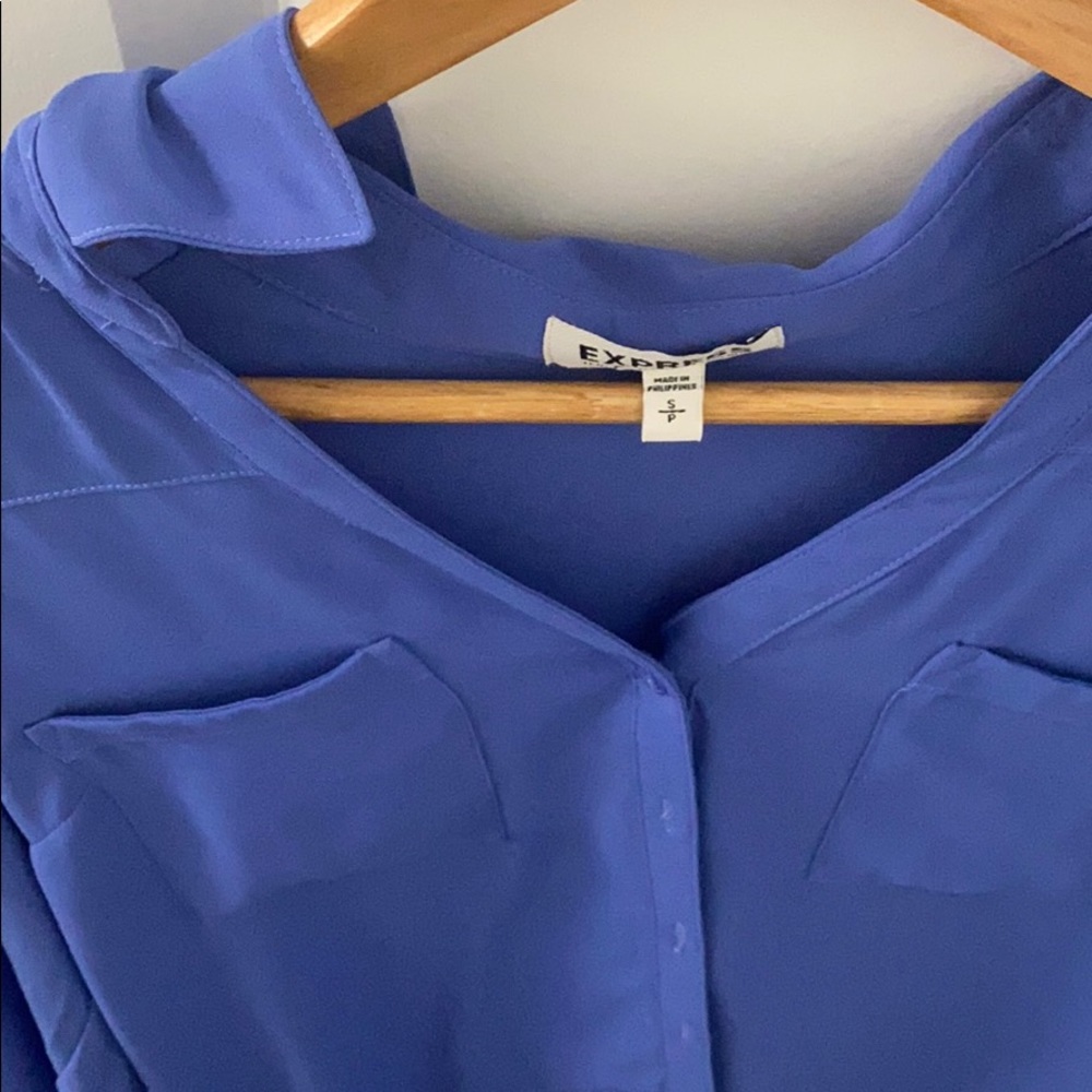Express blue button up - Picture 2 of 3